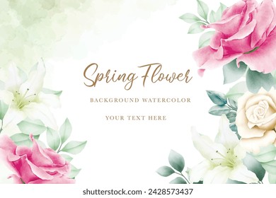 beautiful watercolor floral rose background