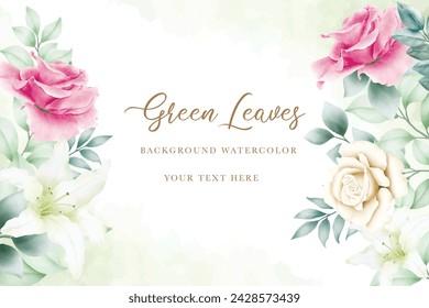 beautiful watercolor floral rose background