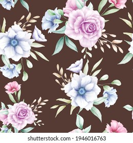 Beautiful watercolor floral seamless pattern