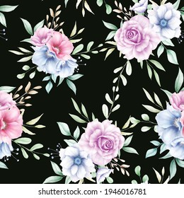 Beautiful watercolor floral seamless pattern