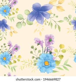 Beautiful watercolor floral seamless pattern