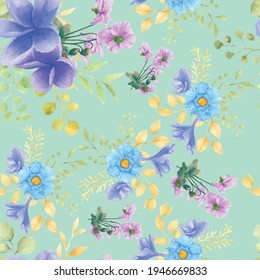 Beautiful watercolor floral seamless pattern