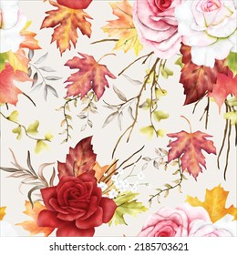 beautiful watercolor floral seamless pattern