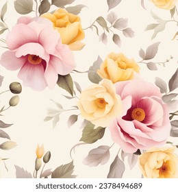 Beautiful watercolor  floral seamless pattern