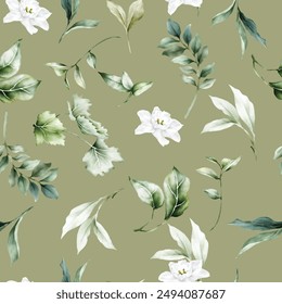 beautiful watercolor floral seamless pattern