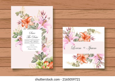 Beautiful Watercolor Floral Wedding Card Set
