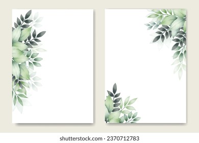 beautiful watercolor floral wedding card template 