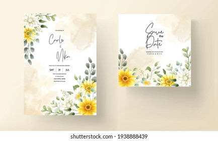 Beautiful Watercolor Floral Wedding Invitation Card Floral Design