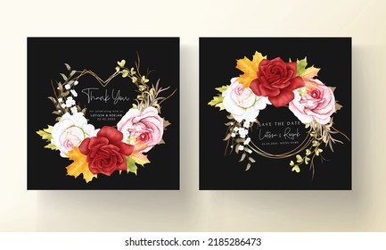 beautiful watercolor floral wedding invitation card