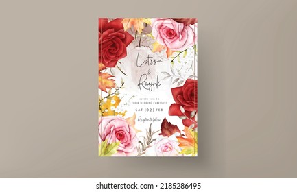 beautiful watercolor floral wedding invitation card