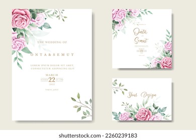  Beautiful Watercolor Floral Wedding Invitation Template 