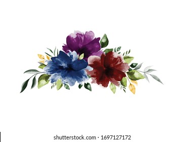 Beautiful Watercolor Flower Arrangement Vector