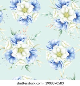 Beautiful watercolor flower seamless pattern