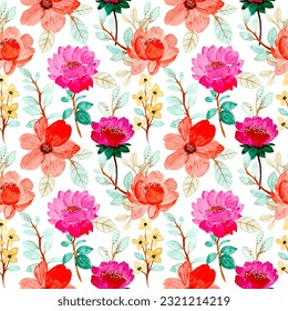 Beautiful watercolor flower seamless pattern for background, fabric, textile, fashion, wallpaper, wedding, banner, sticker, decoration etc.