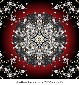 Beautiful watercolor flowers, bright painting inspipleasant flower print seamless background. vector. Mandala. 