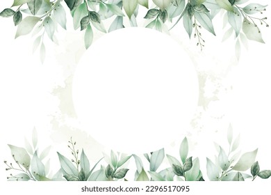  beautiful watercolor green leaves background