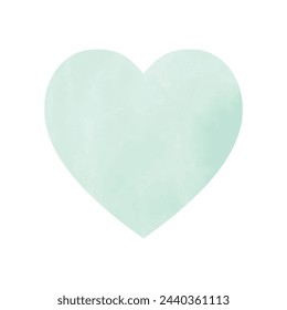 Beautiful watercolor heart silhouette. Vector illustration isolated on white background, template for poster, icon, card, logo, label.