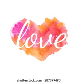 Beautiful watercolor heart.Vector