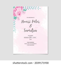 Beautiful Watercolor Invitation card Design In Vector Format