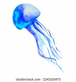 Beautiful watercolor jellyfish vector, great design for any purposes.