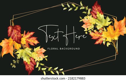 beautiful watercolor maple leaves floral background