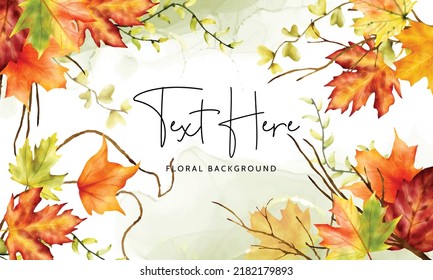 beautiful watercolor maple leaves floral background