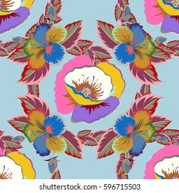 Beautiful watercolor poppy flowers on a neutral background, bright painting inspired poppy flower print. Vector seamless background.