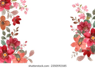 Beautiful watercolor red flower for wedding, birthday, card, background, invitation, wallpaper, sticker, decoration etc.