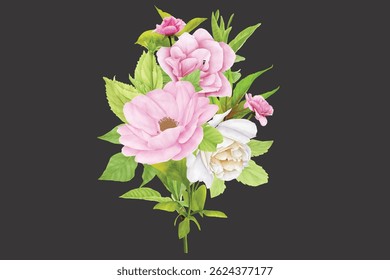 Beautiful watercolor rose wreath design