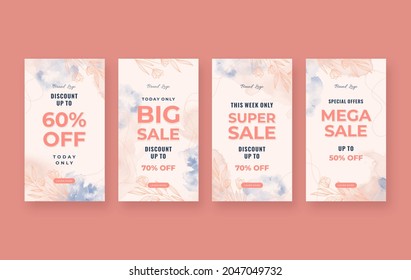 Beautiful Watercolor Social Media Story Sales Promotion Template