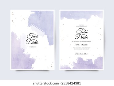 Beautiful watercolor splashes for wedding invitation card templates