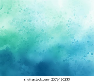 Bela textura de aquarela com uma sensação de serenidade e felicidade pacífica. Calmante mistura de azuis e verdes refrescante e fundo vetorial estético, como um céu claro ou águas tranquilas