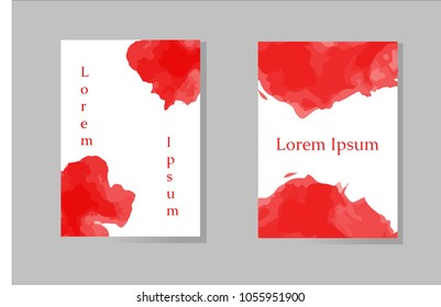Beautiful Watercolor Vector Red Template for your design. Colorful postcard in china style.