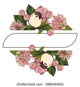 hermoso diseño de plantillas vectoriales de acuarela. Lujosos papeles pintados al estilo boho con peonías y pájaros. el concepto de belleza y primavera. Para banner, afiche, internet y embalaje, cosméticos, invitaciones,