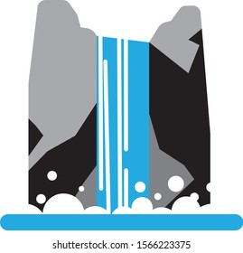Beautiful Waterfall icon. Vector illustration.