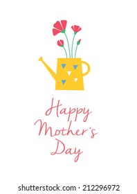beautiful watering can mother's day card