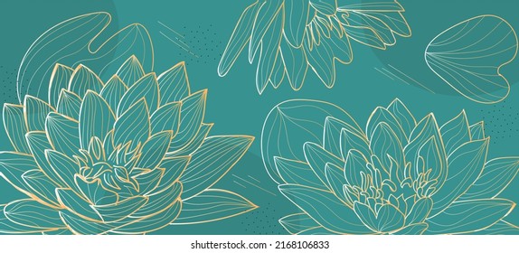 Beautiful waterlily flowers on color background