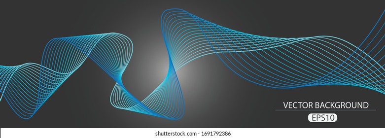 Hermoso arte ondulado con líneas. tema de color azul claro. fondo moderno. EPS 10