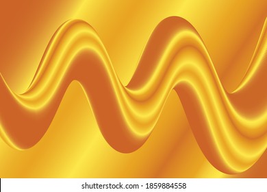 beautiful wave background in gold color for banner, cover, business presentation and your website