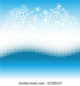 Beautiful wave background with halftone effect for your design
