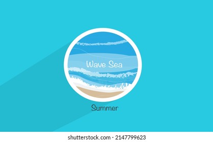 beautiful wave sea icon vector illustration