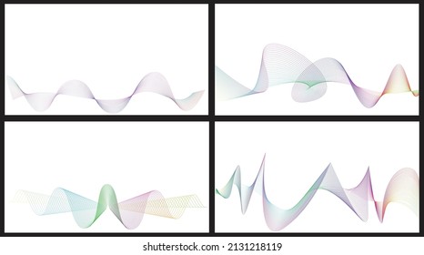 Beautiful wave shaped array of glowing, Dynamic particles. Abstract  background with wavy stripes.Vector, abstraction. for web design, website, wallpaper, banner or cover. Futuristic wavy background.
