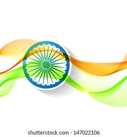 beautiful wave style indian flag design