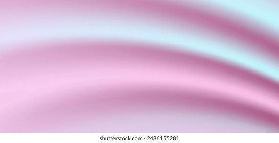 Beautiful waves of pink lavender silk fabric. Pink abstract wallpaper template. Pink and Lavender pastel gradation waves. Vector Illustration. 