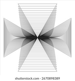 Un hermoso patrón de mandala cuadrado de ondas