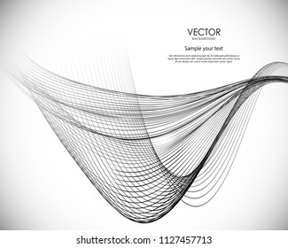 Beautiful wavy abstract background with lines. Vector motion modern dymamic illustartion.