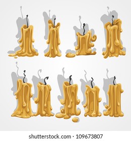 Beautiful wax candle gutter Halloween set