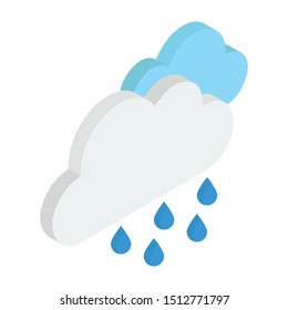 
Beautiful weather in rain isometric vector, drizzle and showers
