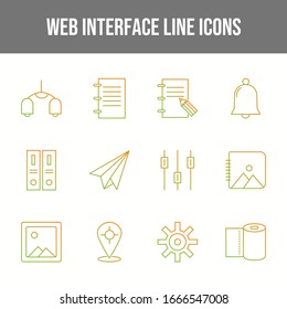 Beautiful Web Interface Vector Icons Set	