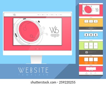 Beautiful Website Home Screen User Interface Design With Multiple Features And Color Choice. 